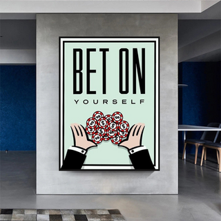 Monopoly Bet on Yourself Card Canvas Wall Art-Wall Posters