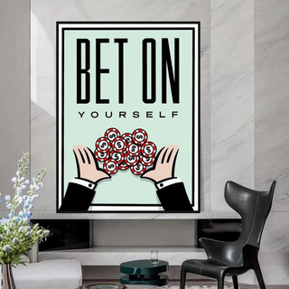 Monopoly Bet on Yourself Card Canvas Wall Art-Wall Posters