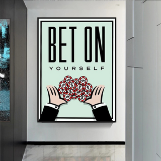 Monopoly Bet on Yourself Card Canvas Wall Art-Wall Posters