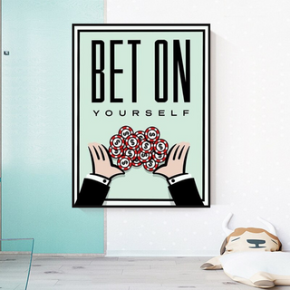 Monopoly Bet on Yourself Card Canvas Wall Art-Wall Posters