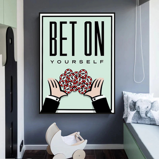 Monopoly Bet on Yourself Card Canvas Wall Art-Wall Posters