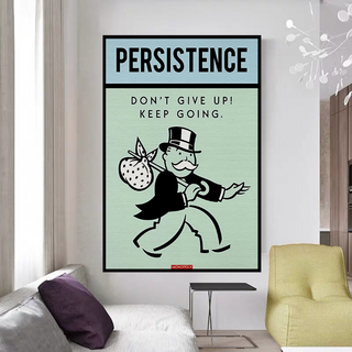 Monopoly Canvas Wall Art - Don't Give Up-Wall Posters