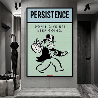 Monopoly Canvas Wall Art - Don't Give Up-Wall Posters