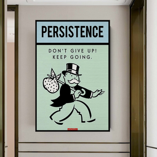Monopoly Canvas Wall Art - Don't Give Up-Wall Posters