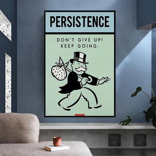 Monopoly Canvas Wall Art - Don't Give Up-Wall Posters