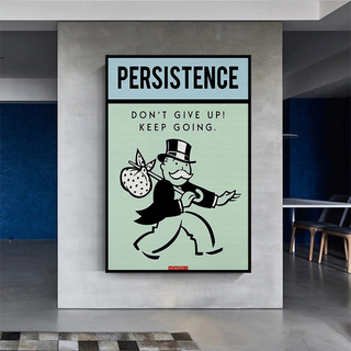 Monopoly Canvas Wall Art - Don't Give Up-Wall Posters