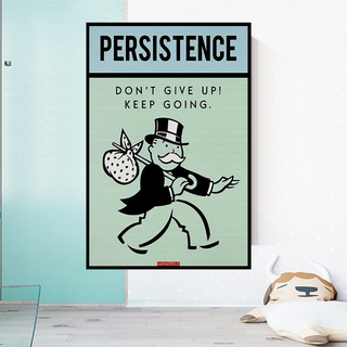 Monopoly Canvas Wall Art - Don't Give Up-Wall Posters