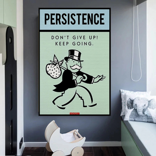 Monopoly Canvas Wall Art - Don't Give Up-Wall Posters