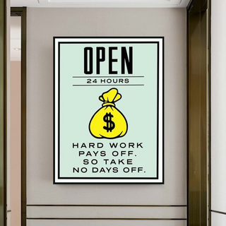 Monopoly Canvas Wall Art: Hard Work Pays Off-Wall Posters