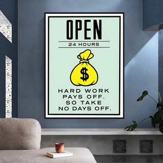 Monopoly Canvas Wall Art: Hard Work Pays Off-Wall Posters