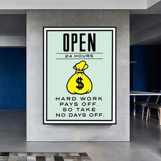 Monopoly Canvas Wall Art: Hard Work Pays Off-Wall Posters