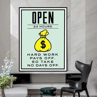 Monopoly Canvas Wall Art: Hard Work Pays Off-Wall Posters