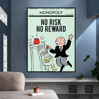 Monopoly Canvas Wall Art: No Risk No Reward-Wall Posters