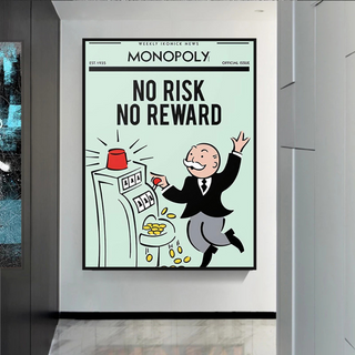 Monopoly Canvas Wall Art: No Risk No Reward-Wall Posters