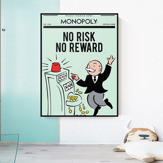 Monopoly Canvas Wall Art: No Risk No Reward-Wall Posters