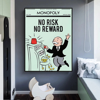 Monopoly Canvas Wall Art: No Risk No Reward-Wall Posters