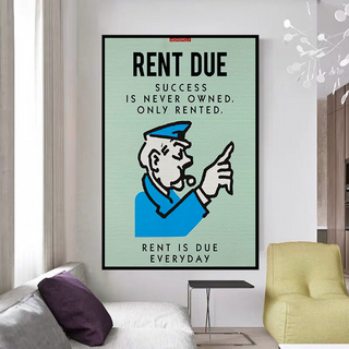 Monopoly Canvas Wall Art: Rent Due Exclusive Design-Wall Posters