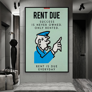 Monopoly Canvas Wall Art: Rent Due Exclusive Design-Wall Posters