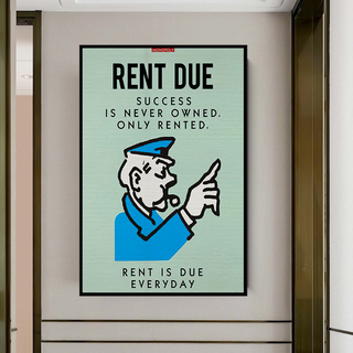 Monopoly Canvas Wall Art: Rent Due Exclusive Design-Wall Posters