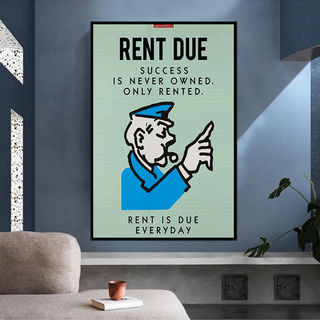 Monopoly Canvas Wall Art: Rent Due Exclusive Design-Wall Posters