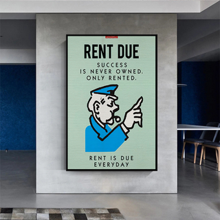 Monopoly Canvas Wall Art: Rent Due Exclusive Design-Wall Posters