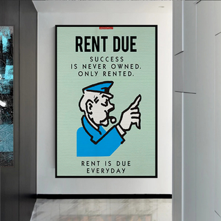 Monopoly Canvas Wall Art: Rent Due Exclusive Design-Wall Posters