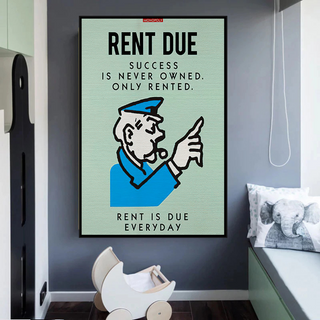 Monopoly Canvas Wall Art: Rent Due Exclusive Design-Wall Posters