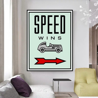 Monopoly Canvas Wall Art: Speed Wins Game Enthusiasts-Wall Posters