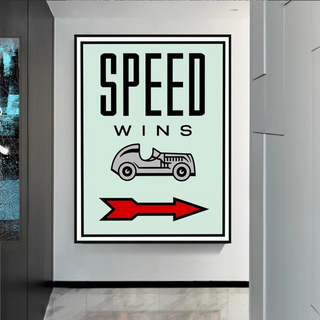 Monopoly Canvas Wall Art: Speed Wins Game Enthusiasts-Wall Posters