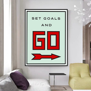 Monopoly Get Goals and Go Card Canvas Wall Art-Wall Posters
