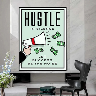 Monopoly Hustle in Silence Card Canvas Wall Art-Wall Posters