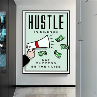 Monopoly Hustle in Silence Card Canvas Wall Art-Wall Posters