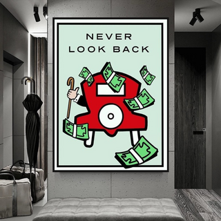 Monopoly Never Look Back Card Canvas Wall Art-Wall Posters