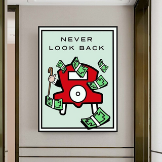 Monopoly Never Look Back Card Canvas Wall Art-Wall Posters
