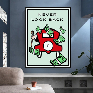 Monopoly Never Look Back Card Canvas Wall Art-Wall Posters