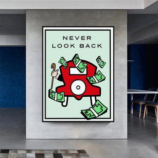 Monopoly Never Look Back Card Canvas Wall Art-Wall Posters