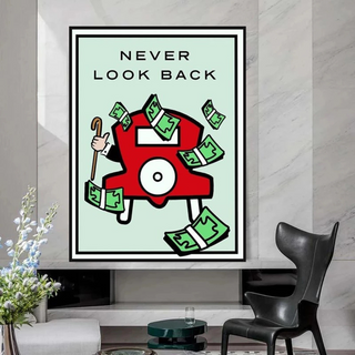 Monopoly Never Look Back Card Canvas Wall Art-Wall Posters