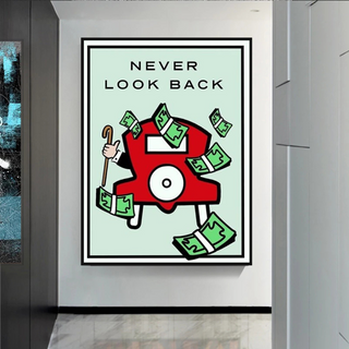 Monopoly Never Look Back Card Canvas Wall Art-Wall Posters