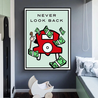 Monopoly Never Look Back Card Canvas Wall Art-Wall Posters