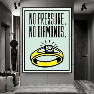 Monopoly No Pressure No Diamonds Card Canvas Wall Art-Wall Posters