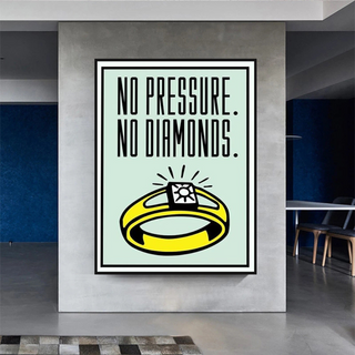 Monopoly No Pressure No Diamonds Card Canvas Wall Art-Wall Posters