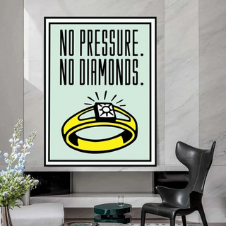 Monopoly No Pressure No Diamonds Card Canvas Wall Art-Wall Posters