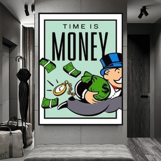 Monopoly Time Is Money Card Canvas Wall Art-Wall Posters