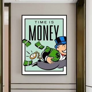Monopoly Time Is Money Card Canvas Wall Art-Wall Posters