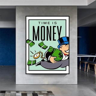 Monopoly Time Is Money Card Canvas Wall Art-Wall Posters