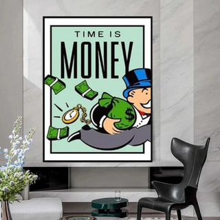 Monopoly Time Is Money Card Canvas Wall Art-Wall Posters