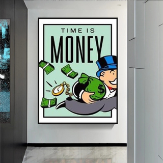 Monopoly Time Is Money Card Canvas Wall Art-Wall Posters