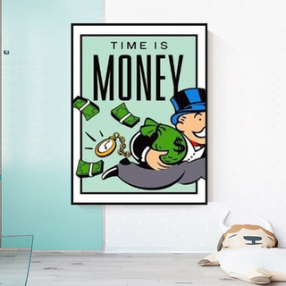 Monopoly Time Is Money Card Canvas Wall Art-Wall Posters
