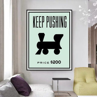 Monopoly Wall Art: Experience the Keep Pushing Classic Game-Wall Posters