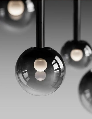 Moonlight Globes Glass Stone Pendant Chandelier – Modern Staircase Light Fixture-Staircase Chandeliers